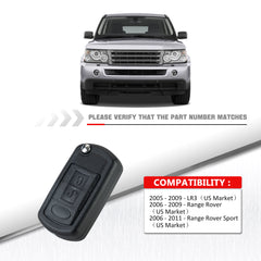 3 Buttons Keyless Remote Car Flip Key Fob Fit for 2005 - 2009 - LR3 2006 - 2009 - Rangee Roveer NT8-15K6014CFFTXA KR-L3SD