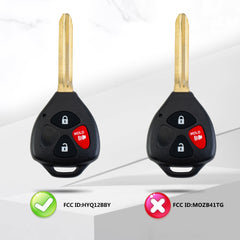 Key Fob Keyless Entry Remote Replacement for Toyota - Compatible with for 2006-2010 Rav4 2007-2012 Yaris- 3 Buttons with 4D67 CHIP Remote Control - Fob for HYQ12BBY KR-T3SA