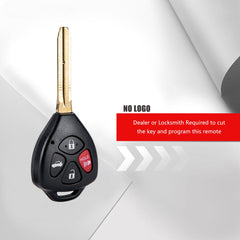 Car Key Fob Keyless Entry Remote Control Replacement for Selected Toyota Corolla Car Models Fits for FCC ID:GQ4-29T G Chip KR-T4SD-05