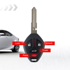 4-BTN Car Entry Remote Key Fob Transponder Ignition Key Control Replacement Fit for 2008 2009 2010 2012 2013 2014 2015 2016 2017 Mitsubishi Lancer OUCG8D-625M-A   KR-M4SD