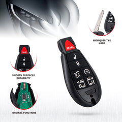 7 Buttons Car Key Fob Compatible for 2008-2014 Grand Caravan Car Keyless Entry Remote Control Replacement for IYZ-C01C or M3N5WY783X Wholesale KR-D7RA