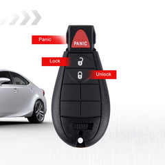 3 Buttons Smart Keyless Remote Car Key Fob Replacment for 2013 2014 2015 2016 2017 Dodge Ram GQ4-53T  KR-D3RC-10