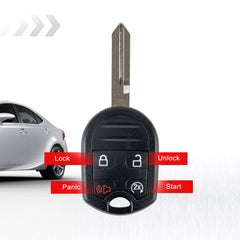 Head Key Fob Keyless Entry Remote Control with Uncut Blade Replacement for Ford Compatible with 2011-2016 F250 F350 2012-2016 F450 F550 FCC ID: OUCD6000022 164-R8067. 80 bit chip KR-KR-F4SF