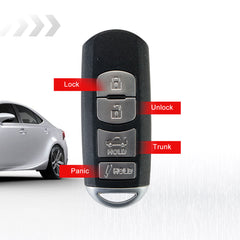 BestKeys 4-Buttons Car Key Fob Remote Keyless Entry Control Transimitter for Mazdaa Compatible with 2014-2018 3/2014-2018 6/2016-2019 MX-5 Miata WAZSKE13D01  KR-M4RB