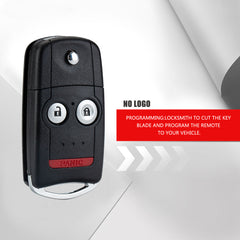 3 Buttons Keyless Entry Remote Key Fob Replacement for Honda Acura MDX 2007-2013/RDX 2007-2013 Ignition Car Flip Remote Replacement FCC ID: N5F0602A1A KR-A3SA