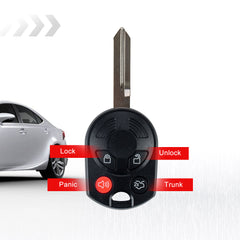 4 Button New Uncut Keyless Remote Head Key Fob Vehicles Fits for Ford Comoatible with 2007 - 2005 - 2012 Escape 2003 - 2012 Expedition Explorer FCC ID:OUCD6000022 KR-F4SA