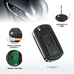 3 Buttons Keyless Remote Car Flip Key Fob Fit for 2005 - 2009 - LR3 2006 - 2009 - Rangee Roveer NT8-15K6014CFFTXA KR-L3SD