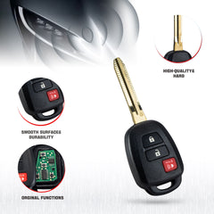 3 Buttons Replacement for New Keyless Entry Remote Car Key for 2012-2016 Prius C That Use HYQ12BDM with G Chip KR-T3SB