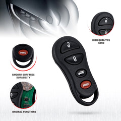 Car Key Fob Keyless Control Entry Remote GO43VT13T 4 Button Vehicles Replacement Compatible with Chrysler 300M 1999-2004 Remote Wholesale KR-D4RD-05