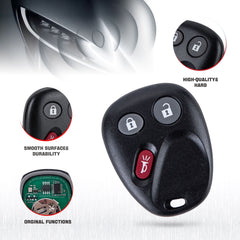 3 Buttons Keyless Entry Remote Car Key Fob Replacement for 2003-2006 Cadillac Escalade 2005-2006 Chevrolet Equinox LHJ011 Wholesale KR-C3RB-10