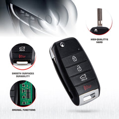 4 Button Smart Key Fob Keyless Entry Remote for Kia-Compatible with 2014- 2016 Forte OSLOKA-870T Chip:46  KR-K4SK-10