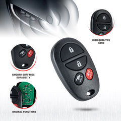 New Replacement for Keyless Entry Remote Key Fob for 2008-2016 Sequoia 2007-2015 Highland FCC ID:GQ43VT20T 4 Buttons  KR-T4RC