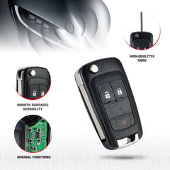 3-BTN Smart Proximity Insert Car Key Fob Keyless Entry Remote Flip fits 2010-2017 Chvylet Equinox 2012-2017 Sonic 2010-2017 GMC Terrain FCC ID: OHT01060512 KR-C3SA-10