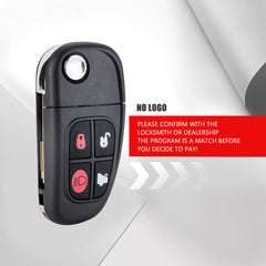 Keyless Entry Remote Flip Car Key Fob Replacement for 2002 2003 2004 2005 2006 2007 2008 JAGUAR S-Type X-Type XJ8 NHVWB1U241 CWTWB1U243 KR-G4SA