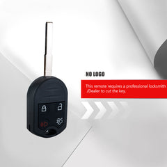 4 Buttons Car Key Fob Remote with Blade Compatible with 2011-2016 Ford Fiesta Replacement for CWTWB1U793 164-R7976 KR-F4SD