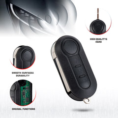 3-Button Keyless Entry Remote Lock Flip Key Fob for 2012-2016 Fiat 500L Panda 2015-2019 Ram ProMaster 1500 2500 3500 City KR-G3SE