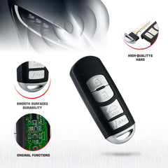 BestKeys 4-Buttons Car Key Fob Remote Keyless Entry Control Transimitter for Mazdaa Compatible with 2014-2018 3/2014-2018 6/2016-2019 MX-5 Miata WAZSKE13D01  KR-M4RB