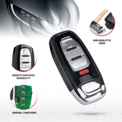 Smart Keyless Entry Remote Control Fob Replacement for Audi Compatible with 2009 2010 2011 2012 2013 2014 2015 2016 A3 A4 A5 A6 A8 IYZFBSB802 KR-A4RA