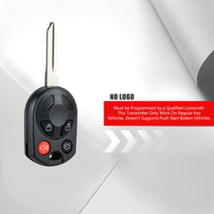 4 Button New Uncut Keyless Remote Head Key Fob Vehicles Fits for Ford Comoatible with 2007 - 2005 - 2012 Escape 2003 - 2012 Expedition Explorer FCC ID:OUCD6000022 KR-F4SA