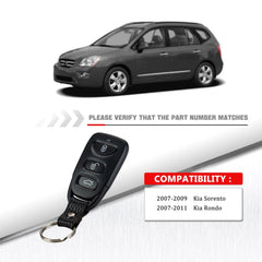 4 Buttons Keyless Entry Car Key Fob for Kia Compatible with 2007-2009 Sorento 2007-2011 Rondo PLNHM-T011 Wholesale KR-K4RC-10