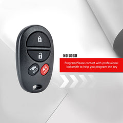 New Replacement for Keyless Entry Remote Key Fob for 2008-2016 Sequoia 2007-2015 Highland FCC ID:GQ43VT20T 4 Buttons  KR-T4RC-05