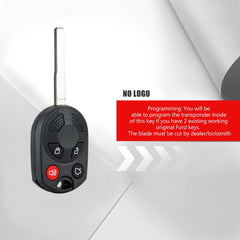 BestKeys Uncut Ignition High Security Car Key Entry Remote for 2012-2016 Escape 2011-2016 Fiesta OUCD6000022, 164-R8007 KR-F4SC-10