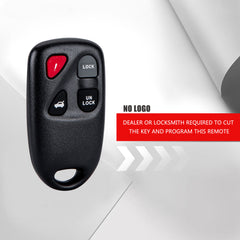 4 Buttons Keyless Entry Remote Control Car Key Fob Clicker for 2003-2005 Mazda 6 Replacment with KPU41805 Model 41805  KR-M4RA