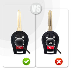 3 Buttons Car Key Fob Remote with Blade Compatible with Selected Nissan Car Model Replacement for CWTWB1U751 46 CHIP KR-N3SA