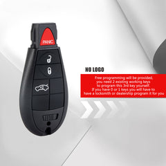 4 Buttons Smart Remote Key Fob Compatible for 2008-2010 Chrysler 300 2008-2012 Dodge Challenger 2008-2012 Dodge Charger with Door Key IYZ-C01C IYZ-C01C or M3N5WY783X KR-D4RA