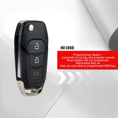 Smart Proximity Keyless Entry Car Remote Uncut Ignition Flip Key Fob for 2015-2019 Ford F-150 F250 F350 FCC ID: N5F-A08TAA KR-F3SC-05