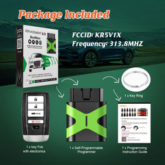 DIY Replacement Programmer KitBestKeys OBD Scanner Diagnostic Tool Key Programming Kit for 2015-2018 Acura ILX RLX TLX 4 Buttons Smart Key Fob FCC ID:KR5V1X 313.8MHZ  KPRO-A4RB-01