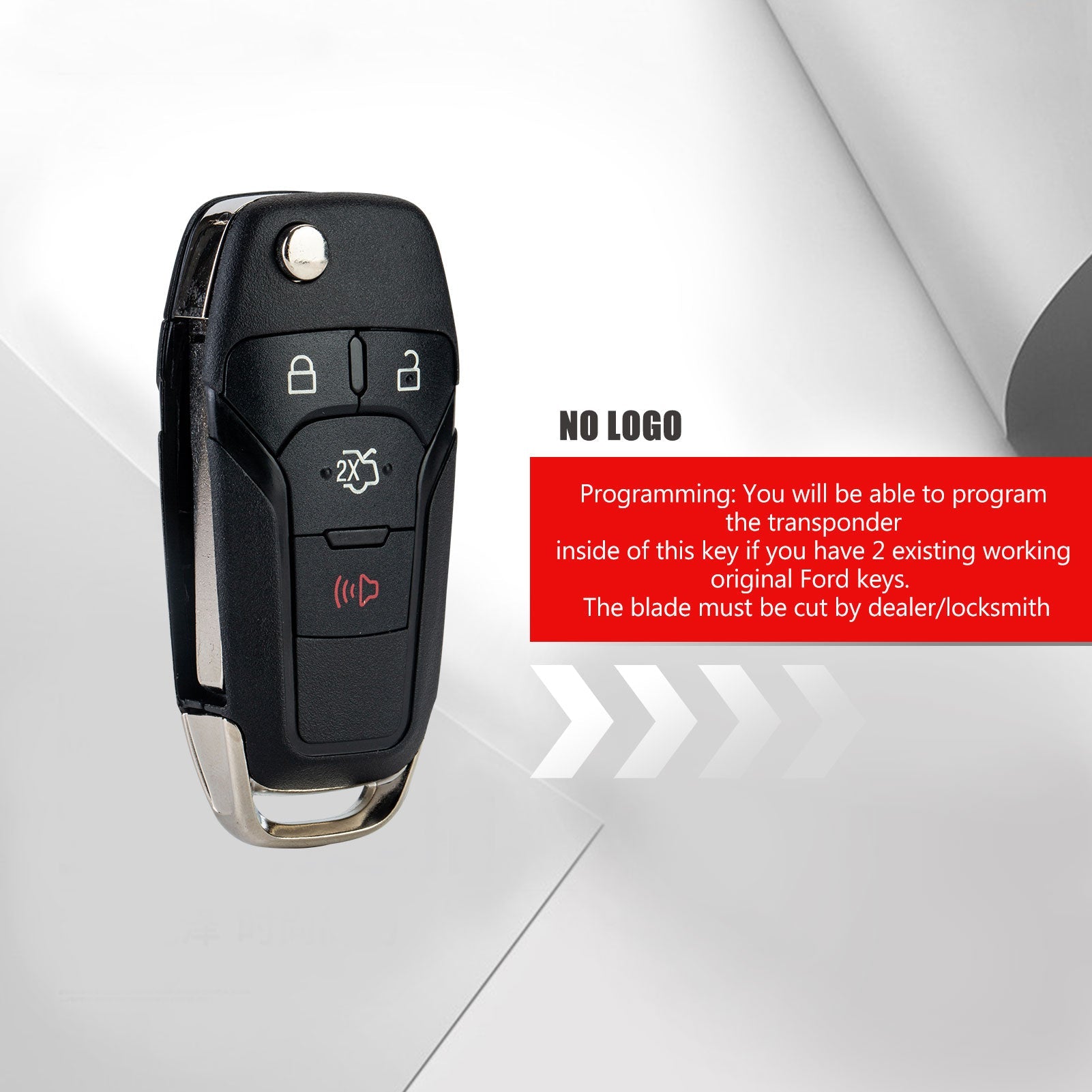 Ford Fusion Key Keyless2Go Replacement Flip Key Fob For Ford - 4 Ford Fusion Key Keyless2Go Replacement Flip Key Fob For Ford - 4