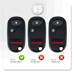 3 Buttons Keyless Entry Remote Car Key Fob Replacement for 2002 2003 2004 Honda CR-V OUCG8D-344H-A  KR-H3RA