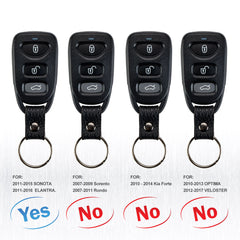 4 Buttons Keyless Entry Remote Car Key Fob for 2011-2015 Hyundai SONOTA 2011-2016 Elantra FCC ID:OSLOAK-310T KR-K4RB