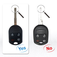 4 Buttons Car Key Fob Remote with Blade Compatible with 2011-2016 Ford Fiesta Replacement for CWTWB1U793 164-R7976 KR-F4SD