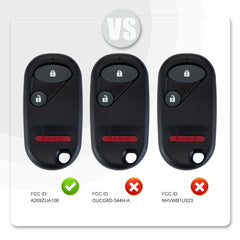 3-BTN Car Key Fob Keyless Entry Remote fits for 1994-1997 Honda Accord 1996-2000 Civic A269ZUA106 433Mhz  KR-H3RC