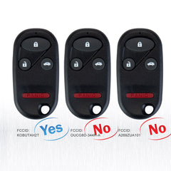 4 Buttons Keyless Entry Remote Control Car Key Fob Replacement for 1998 - 2002 Honda Accord KOBUTAH2T  KR-H4RB