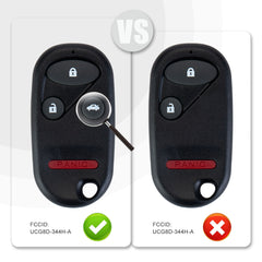 4 Buttons Keyless Entry Remote Car Key Fob Compatible with Honda Replacement for 2002-2004 CR-V (FCC ID:OUCG8D-344H-A) KR-H4RA