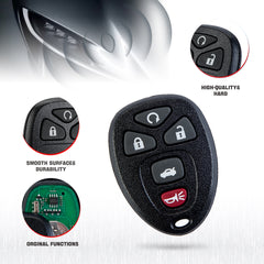 5 Buttons Keyless Entry Remote Control Car Key Fob Replacement for 2006-2013 Impala OUC60270   KR-C5RA