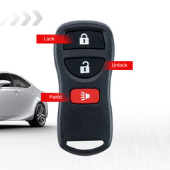 3 Button Keyless Remote Car Key Fob Replacement for Nissan with FCC ID: KBRASTU15, CWTWB1U415, CWTWB1U733, CWTWB1U821  KR-N3RA