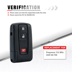 Smart Key Fob fits 2004 - 2009 Toyota Prius Keyless Entry Remote for Silver Logo Only (FCC ID:MOZB31EG)